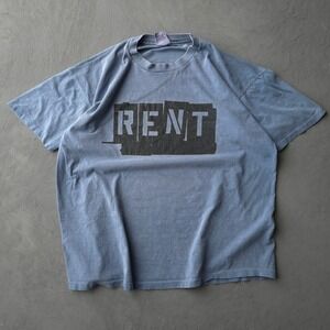 Vintage 90s Anvil RENT Broadway Musical Blue T-shirt XL Pigment Dyed